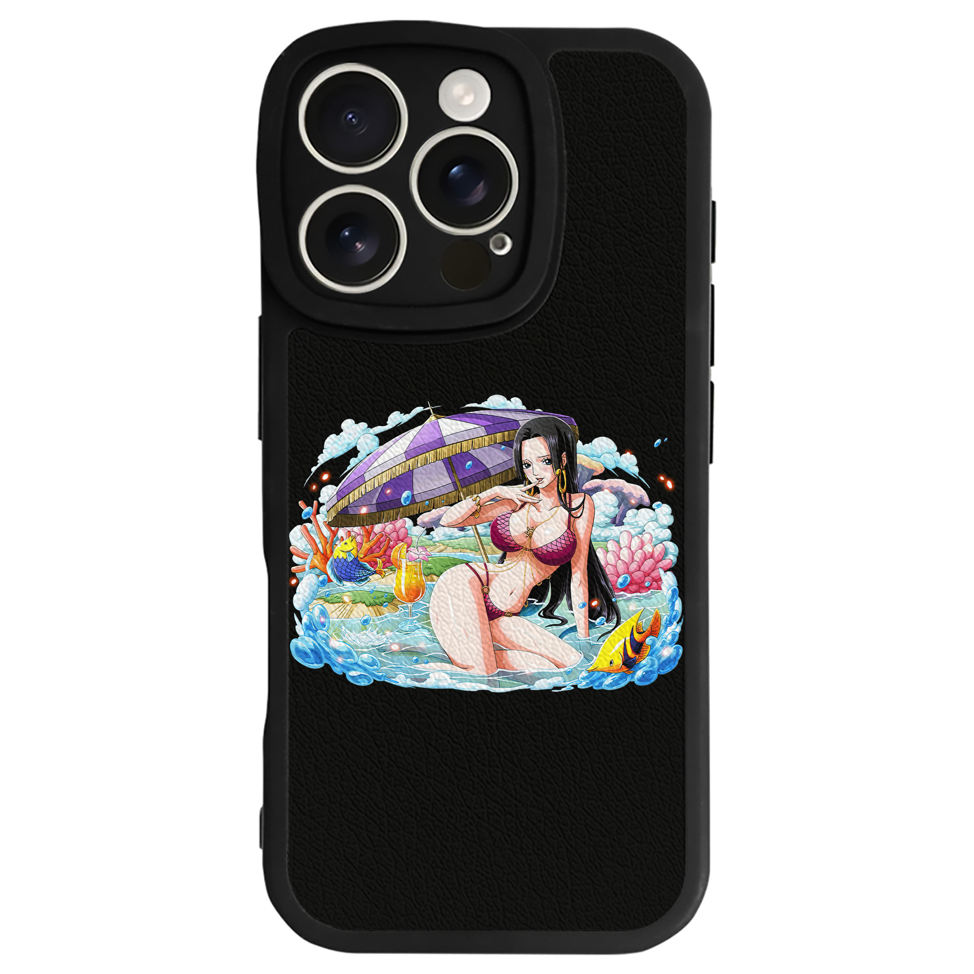 （画像用） ワンピース ボア・ハンコック ONE PIECE Boa·Hancock 【iPhone 16シリーズ対応】シリコンスマホケース（レザー調） 材質：シリコン